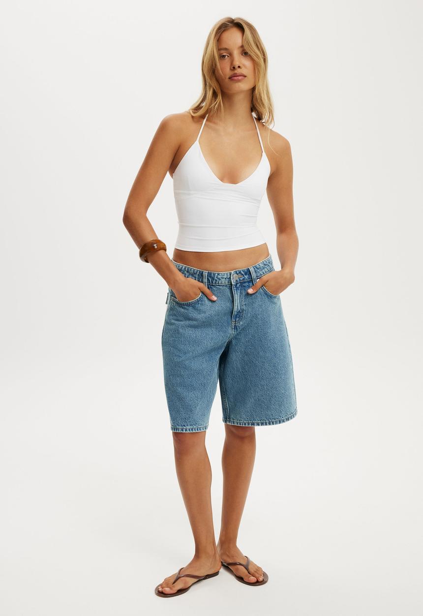 Cotton On - Baggy denim short - pisces blue