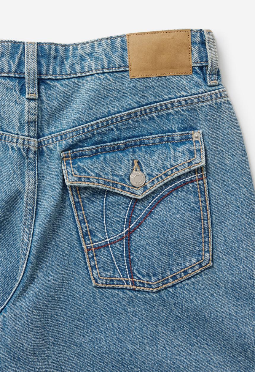 Cotton On - Baggy denim short - pisces blue