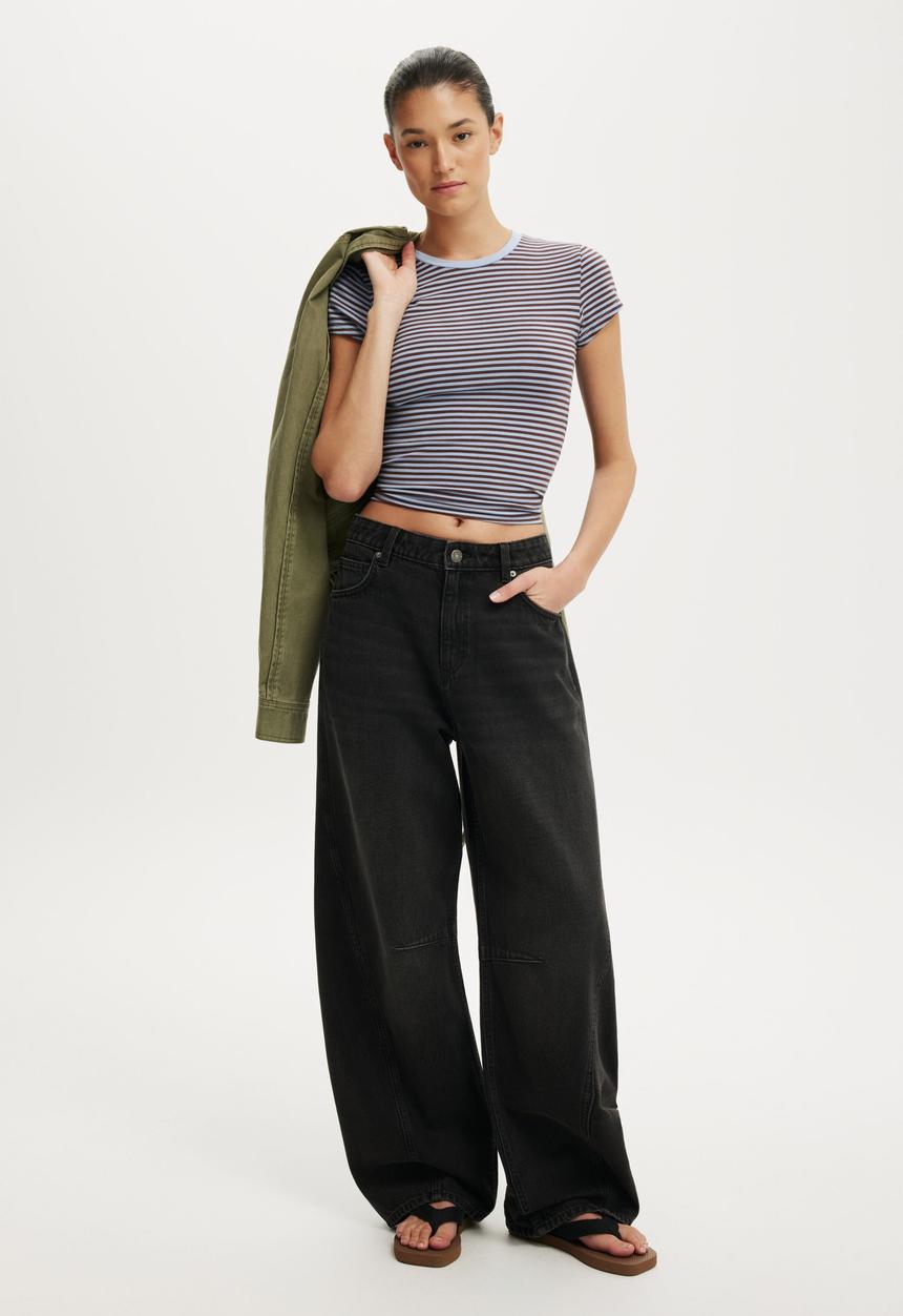 Cotton On - Barrel jean - revolve black seam