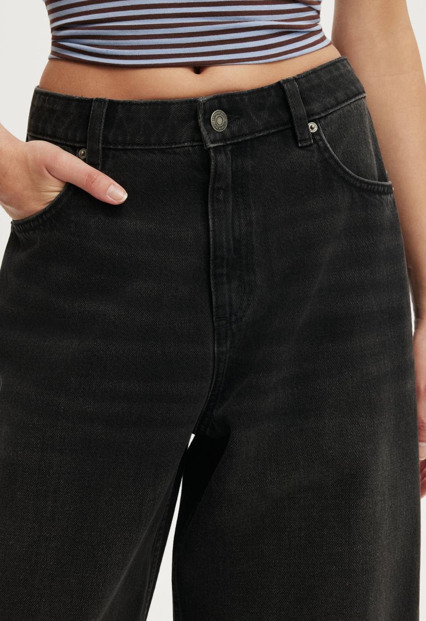 Cotton On - Barrel jean - revolve black seam