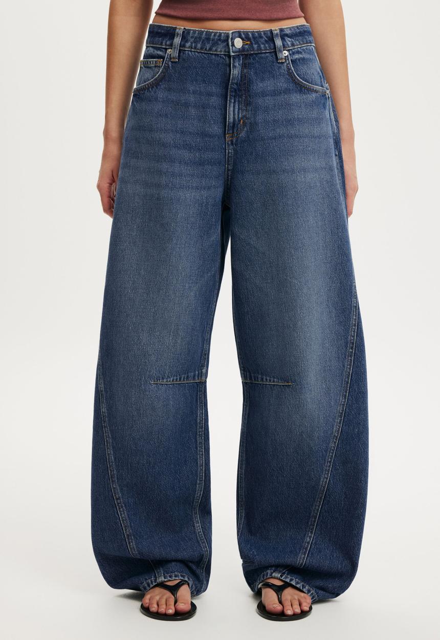 Cotton On - Barrel jean - scorpio blue seam