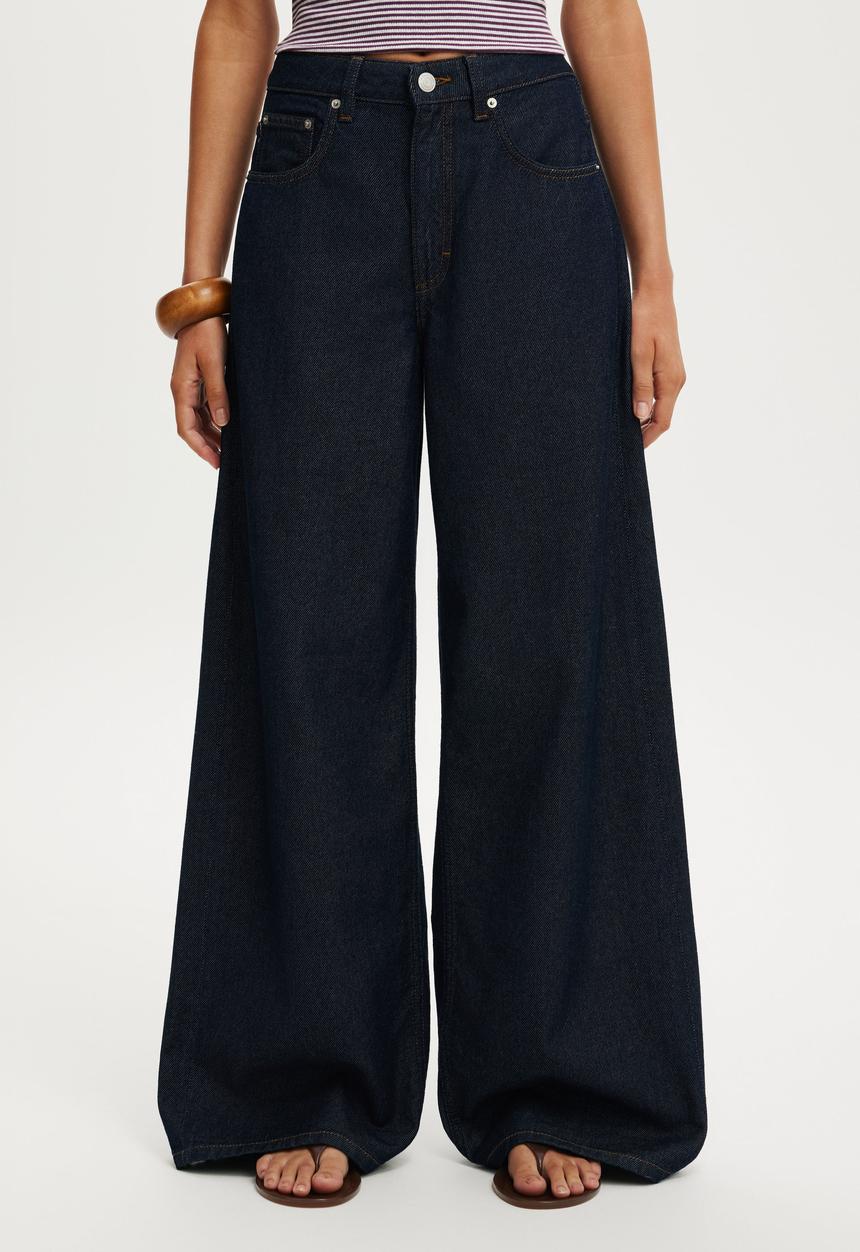 Cotton On - High rise wide jean - aries blue