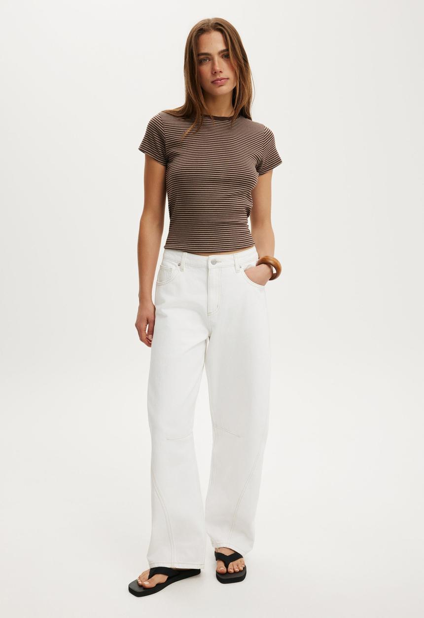 Cotton On - Barrel jean - vintage white seam