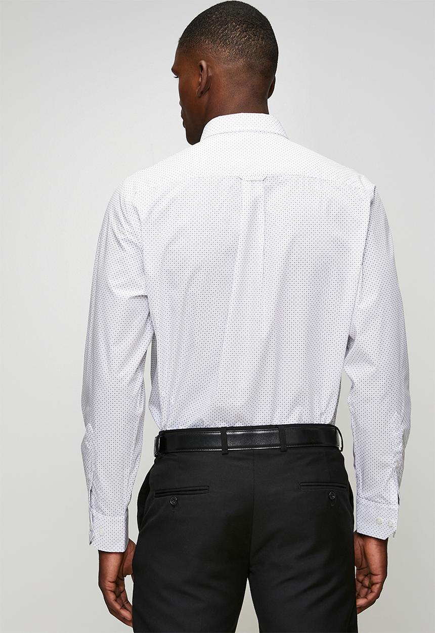 Pringle of Scotland - Magnus Printed Long Sleeve Classic Shirt - White