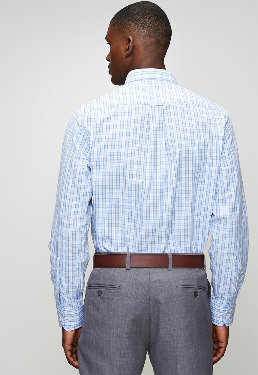 Pringle of Scotland - Gilbert Check Long Sleeve Classic Shirt - Blue