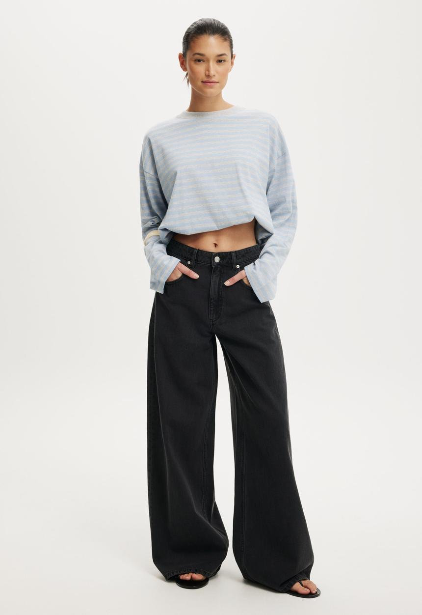 Cotton On - High rise wide jean - leo black