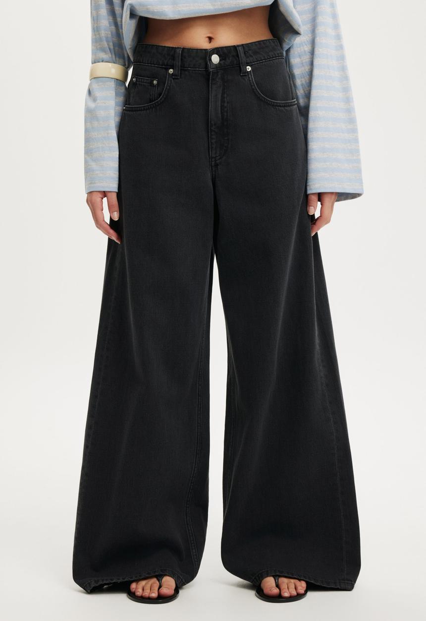 Cotton On - High rise wide jean - leo black