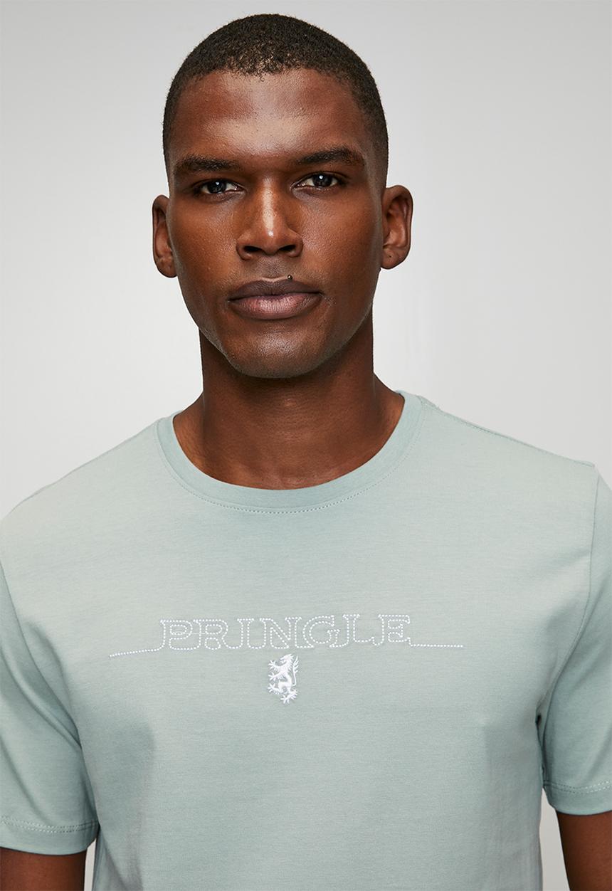 Pringle of Scotland - Gerald Embroidery Tee - Sage