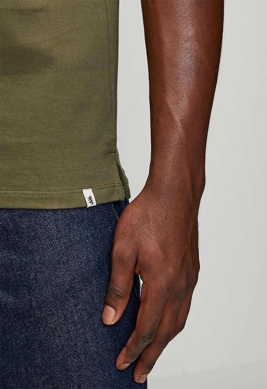 Pringle of Scotland - Roger Embroidery Tee - Olive