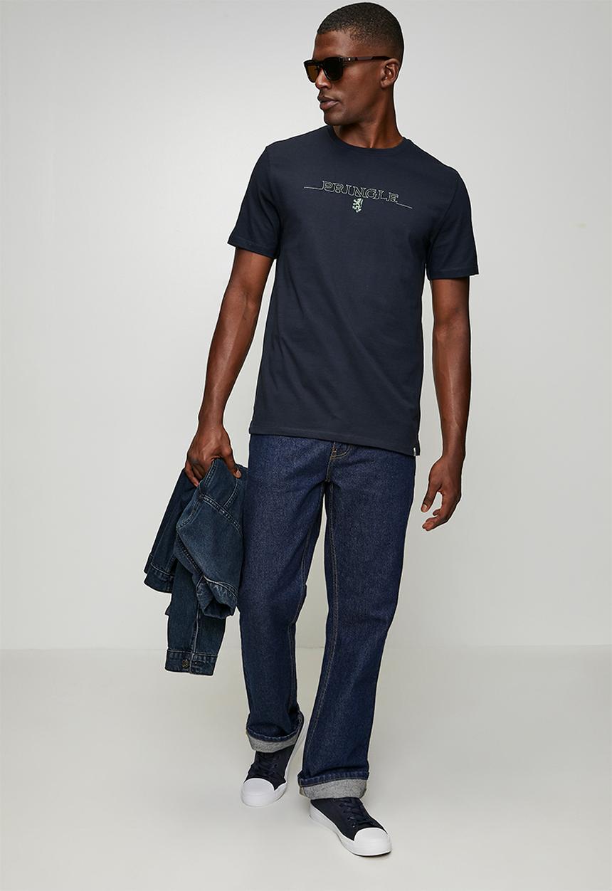 Pringle of Scotland - Gerald Embroidery Tee - Navy