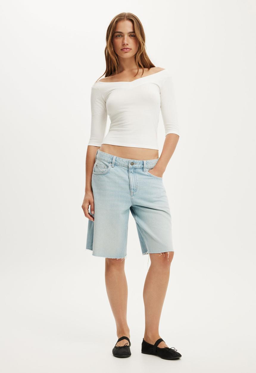 Cotton On - Baggy denim short - laurel blue 
