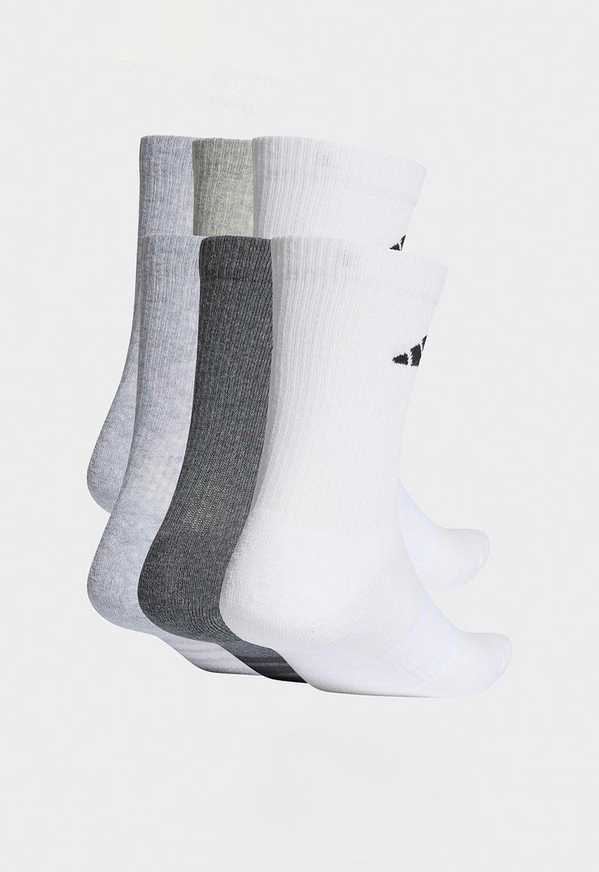 adidas Originals - Cushioned Crew Socks  6pk - White/Grey/Black