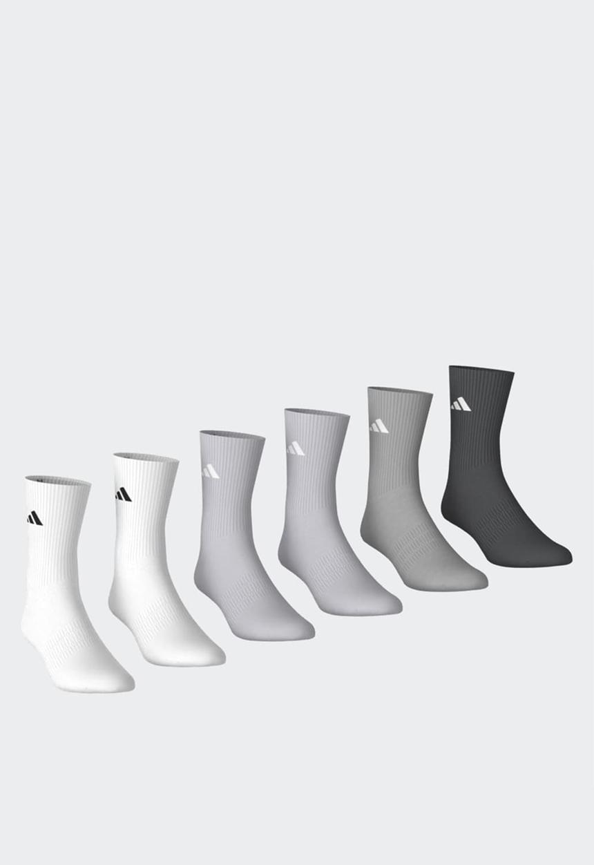 adidas Originals - Cushioned Crew Socks  6pk - White/Grey/Black