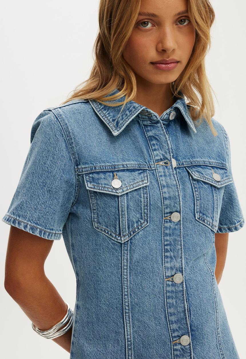 Cotton On - Short sleeve dress - pisces blue
