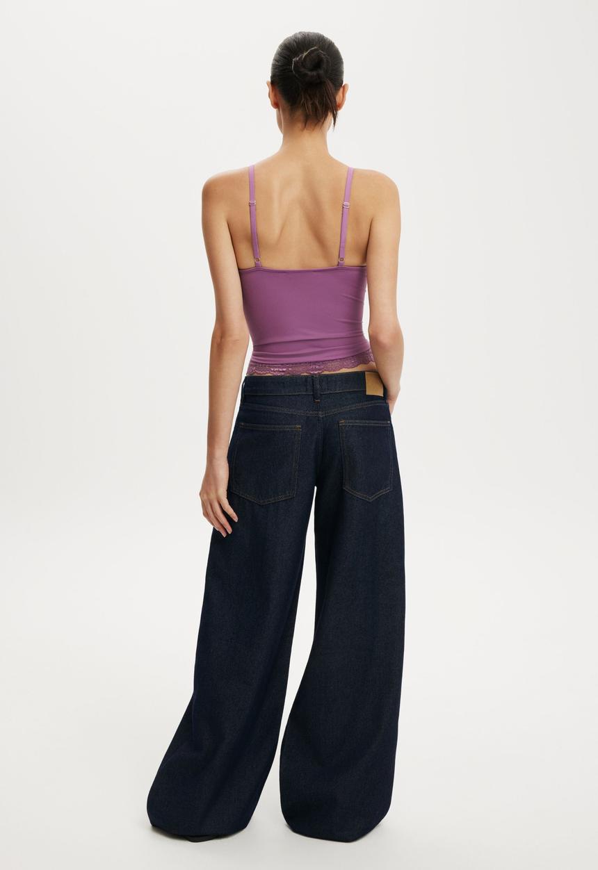Cotton On - Low rise wide jean - aries blue
