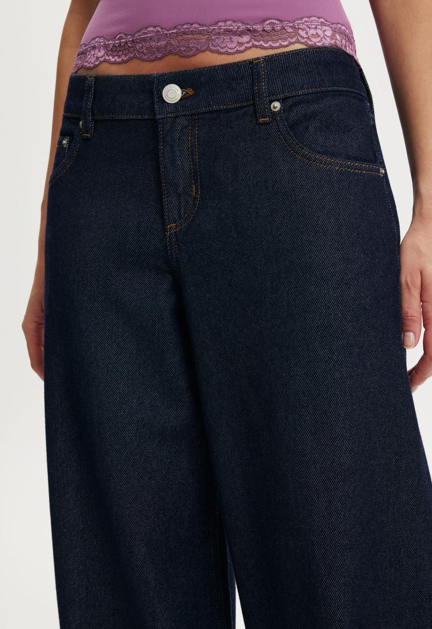 Cotton On - Low rise wide jean - aries blue