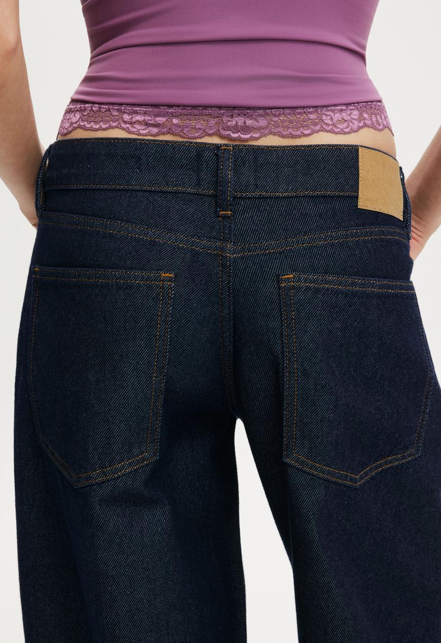 Cotton On - Low rise wide jean - aries blue