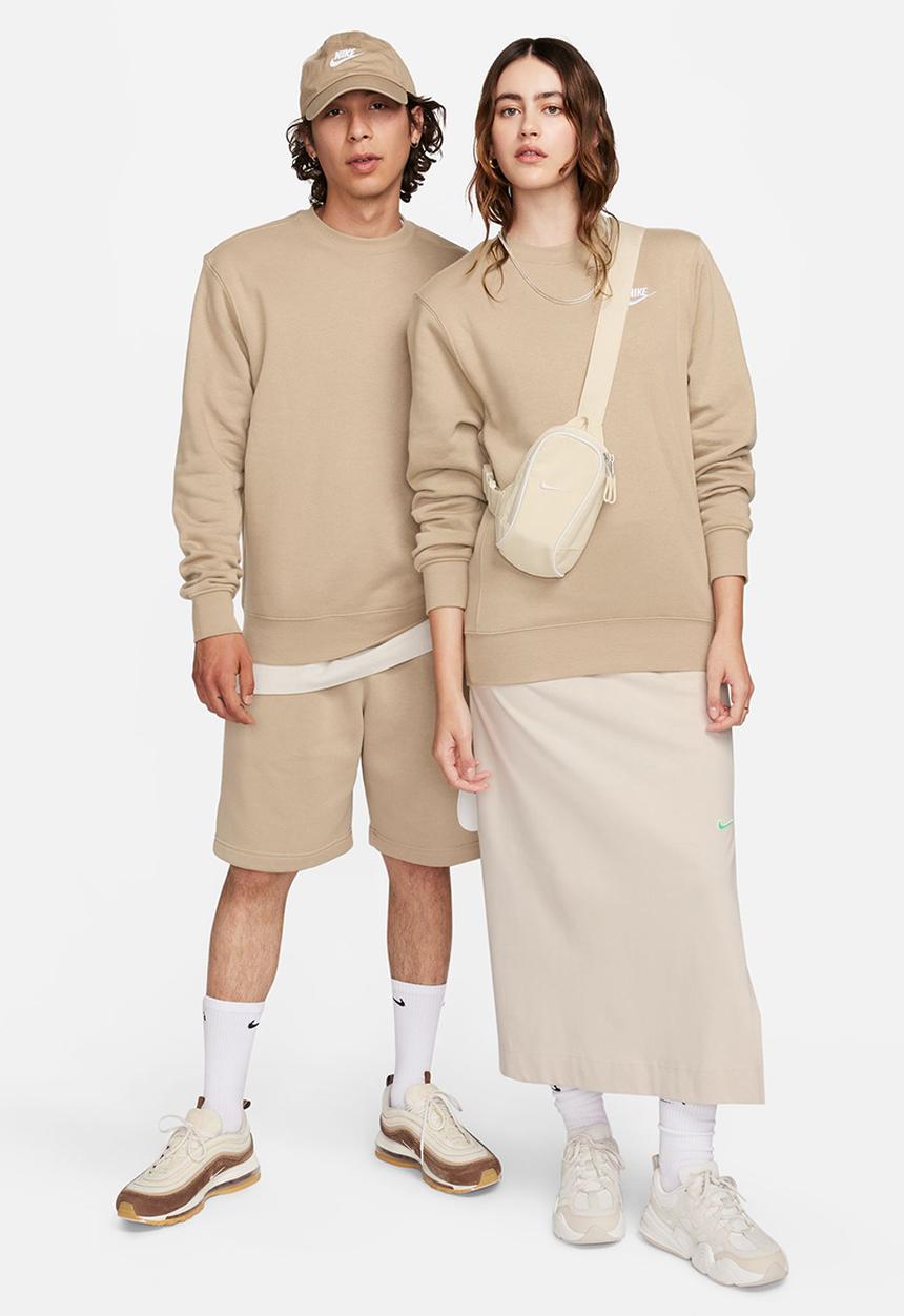 Nike - NSW Club BB crew Sweatshirt - Khaki/white