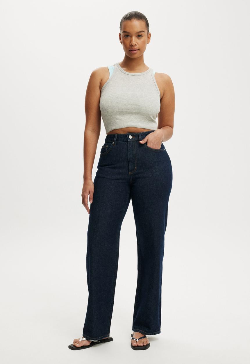 Cotton On - Curvy 91 straight jean - aries blue