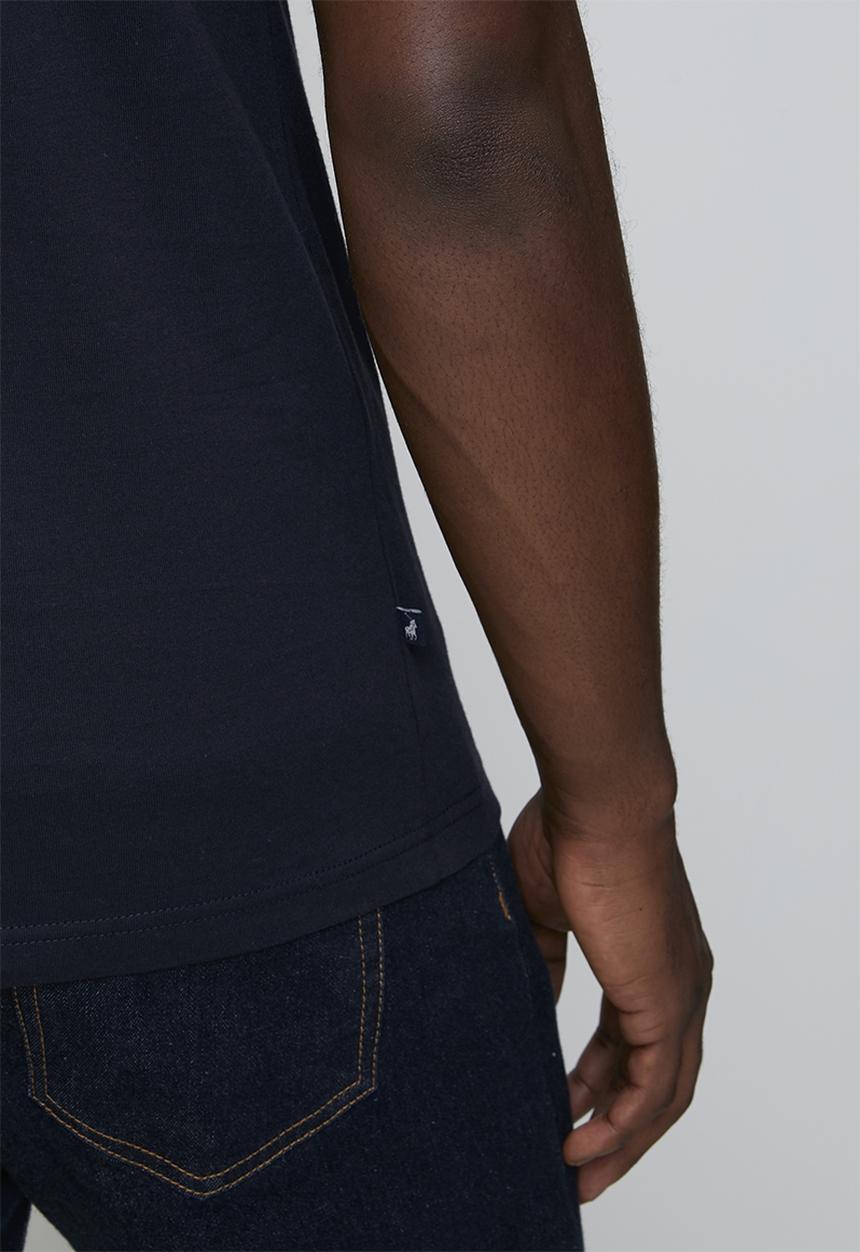 POLO - Pm0013 Square Pony Printed Short Sleeve Tee - Navy