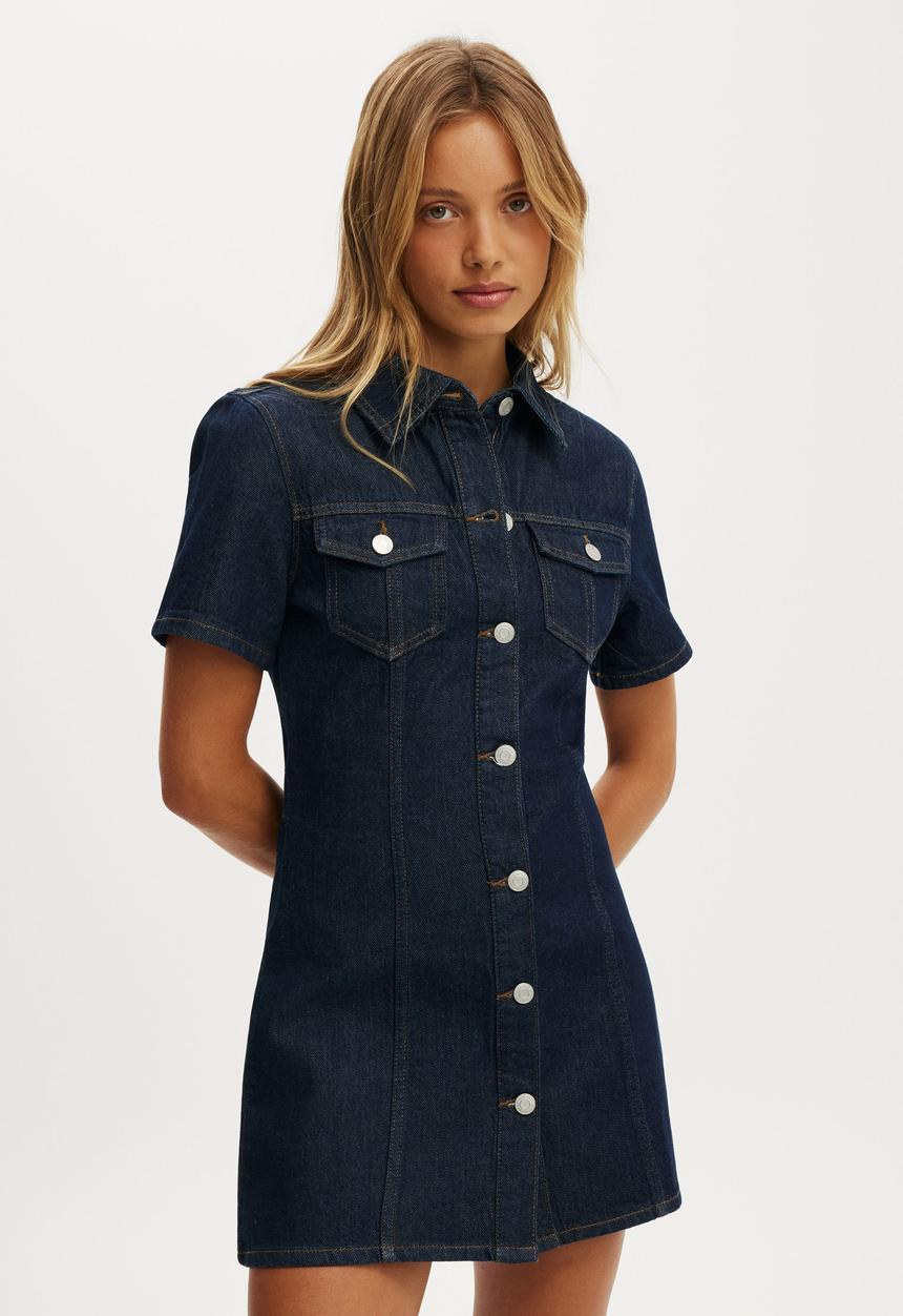 Cotton On - Short sleeve dress - aries blue