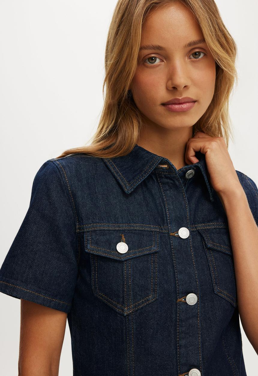 Cotton On - Short sleeve dress - aries blue