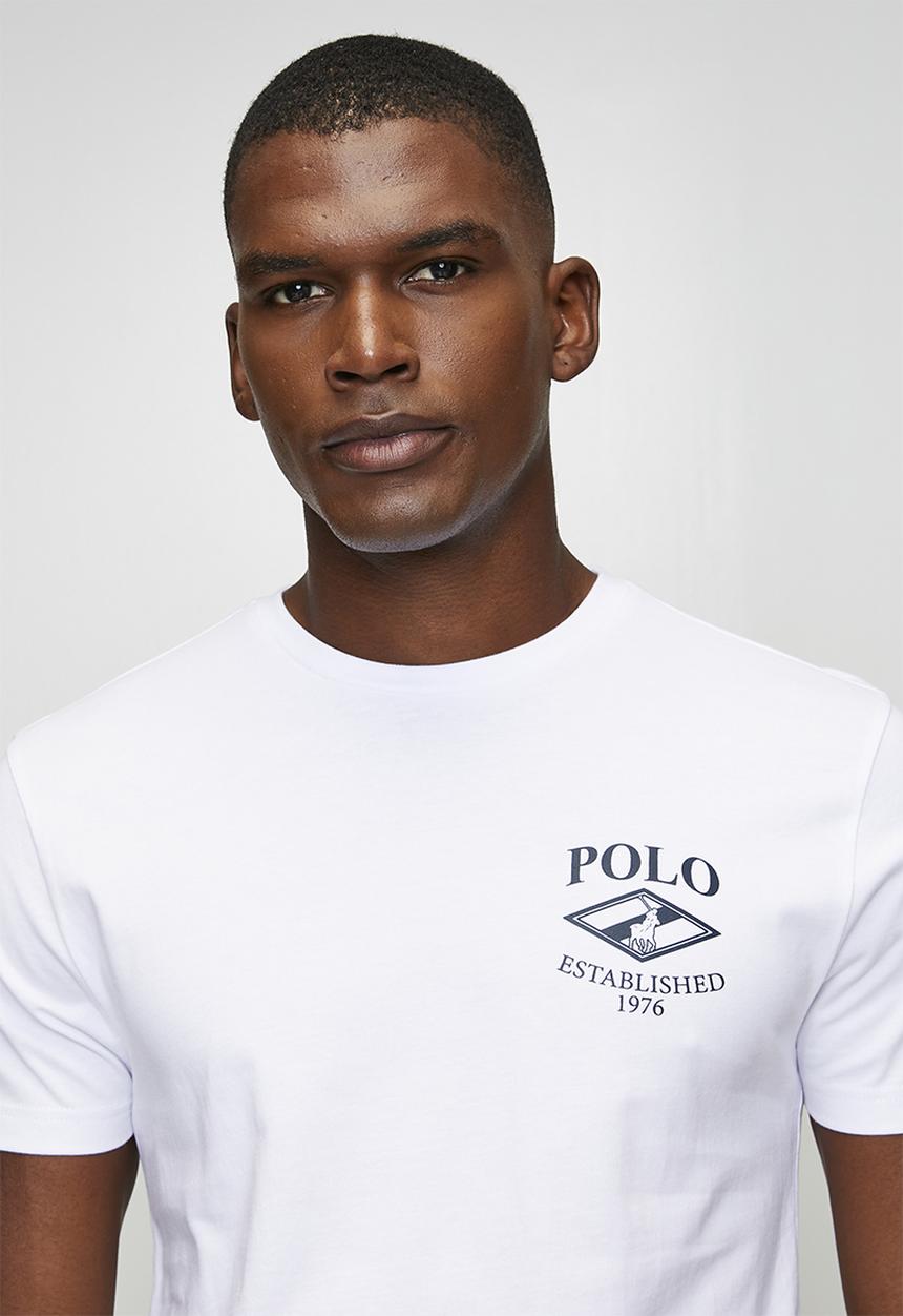 POLO - Pm0015 Chest Logo Printed Short Sleeve Tee - White