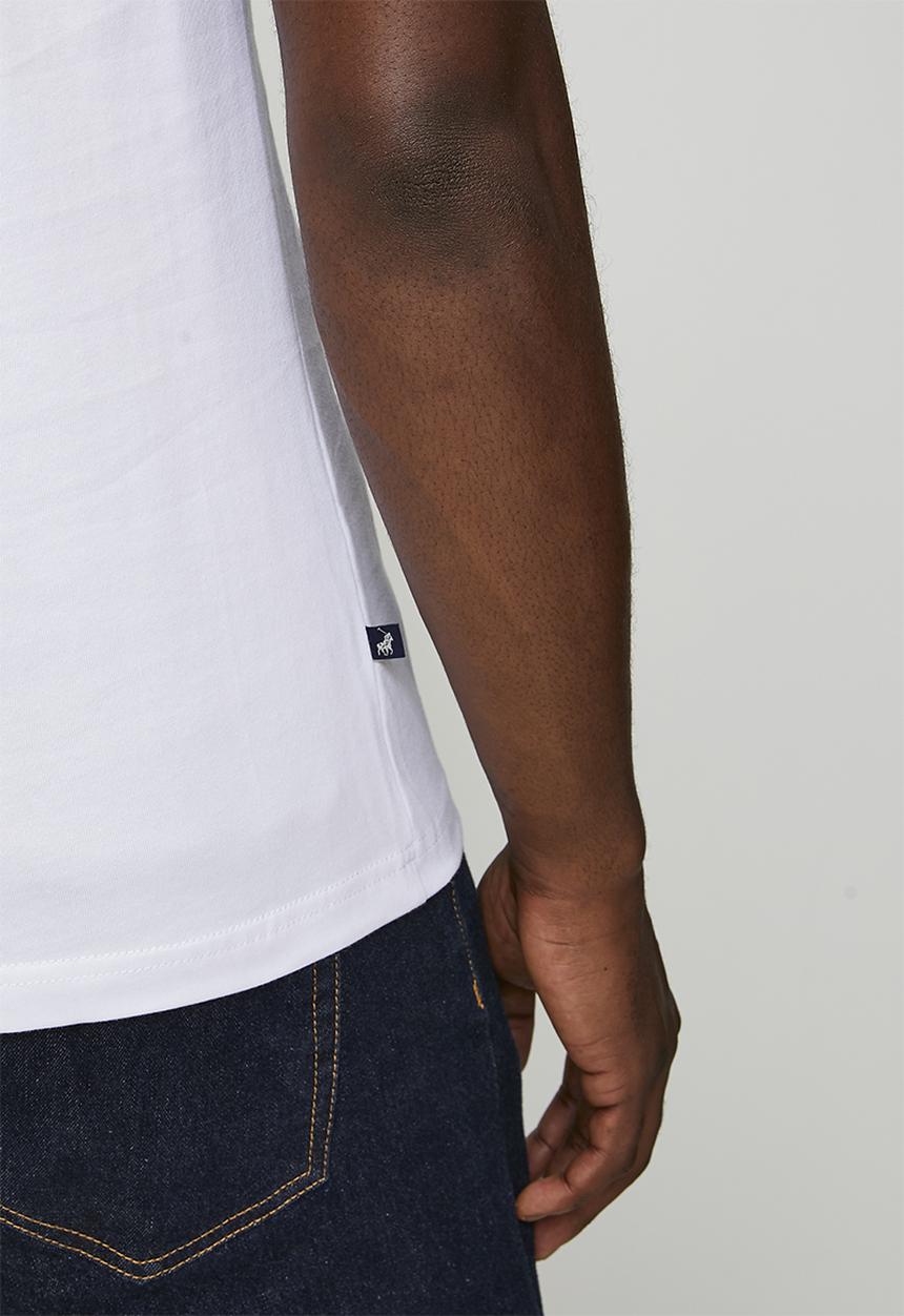 POLO - Pm0015 Chest Logo Printed Short Sleeve Tee - White