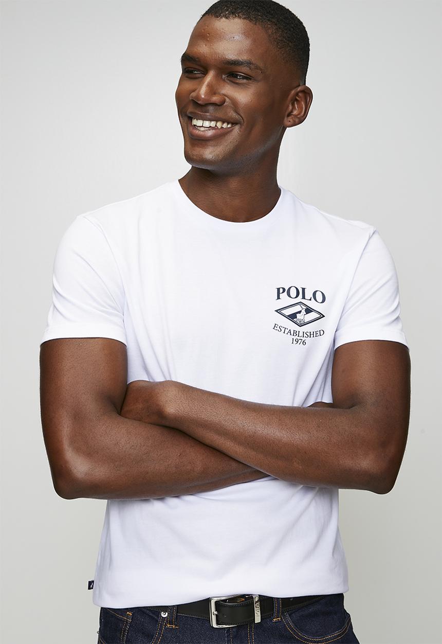 POLO - Pm0015 Chest Logo Printed Short Sleeve Tee - White