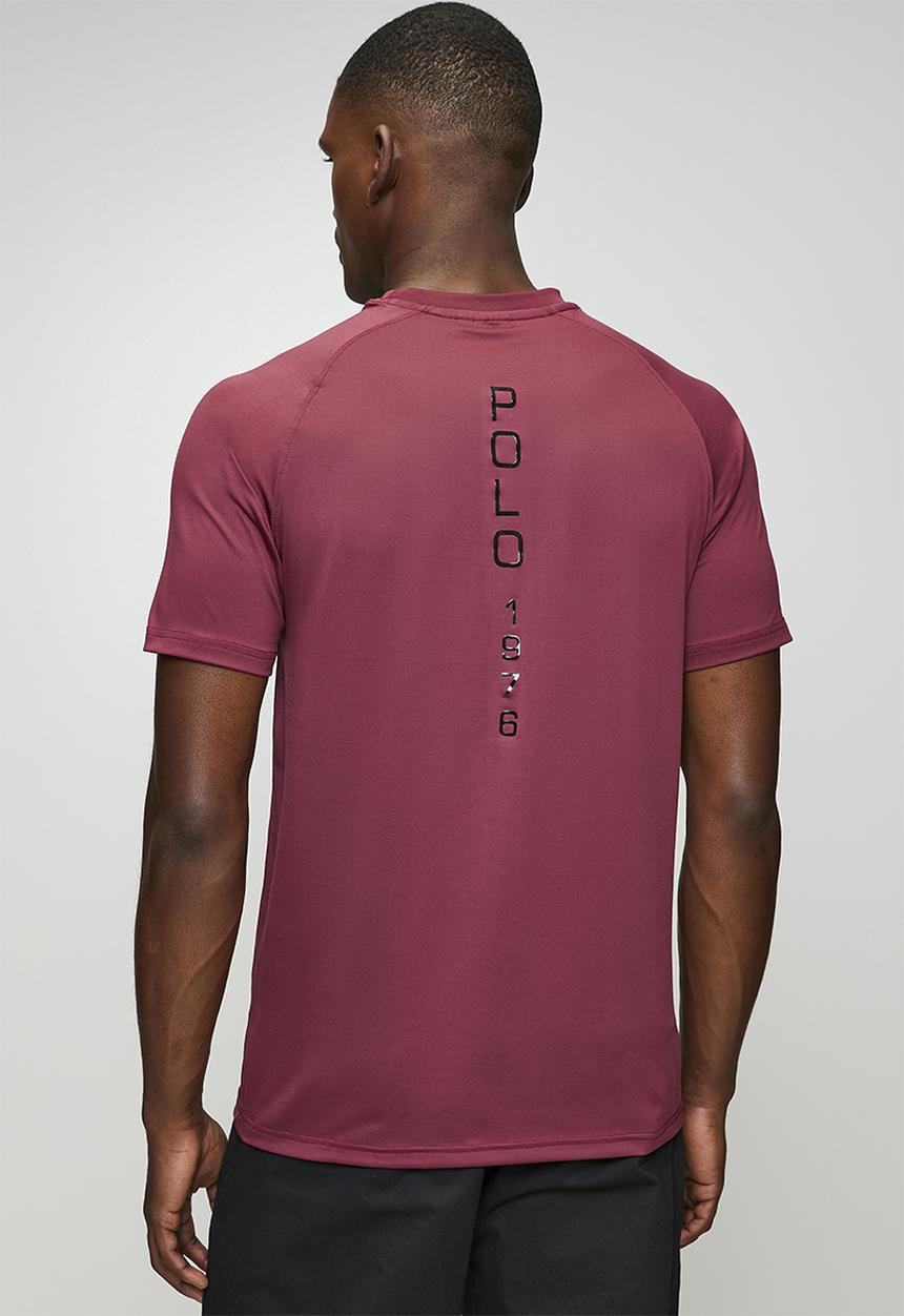 POLO - Karabo Sport Short Sleeve Printed Tech Tee - Maroon
