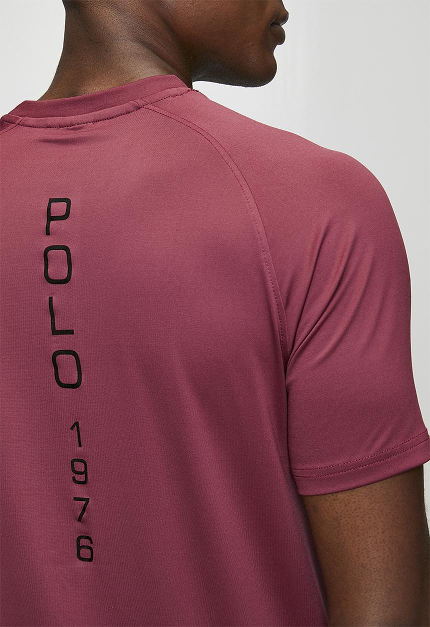 POLO - Karabo Sport Short Sleeve Printed Tech Tee - Maroon