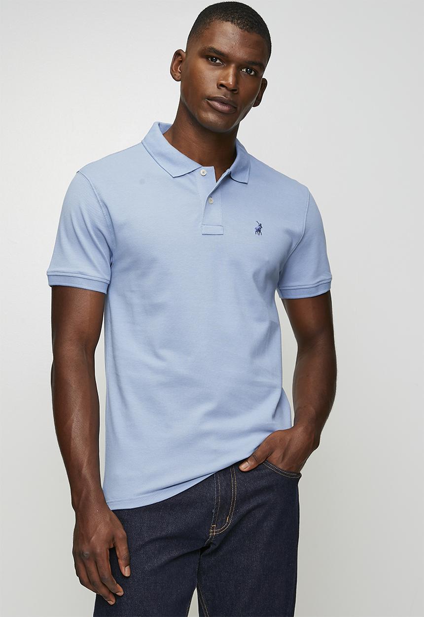 POLO - Carter Essential Pique Short Sleeve Golfer - Blue