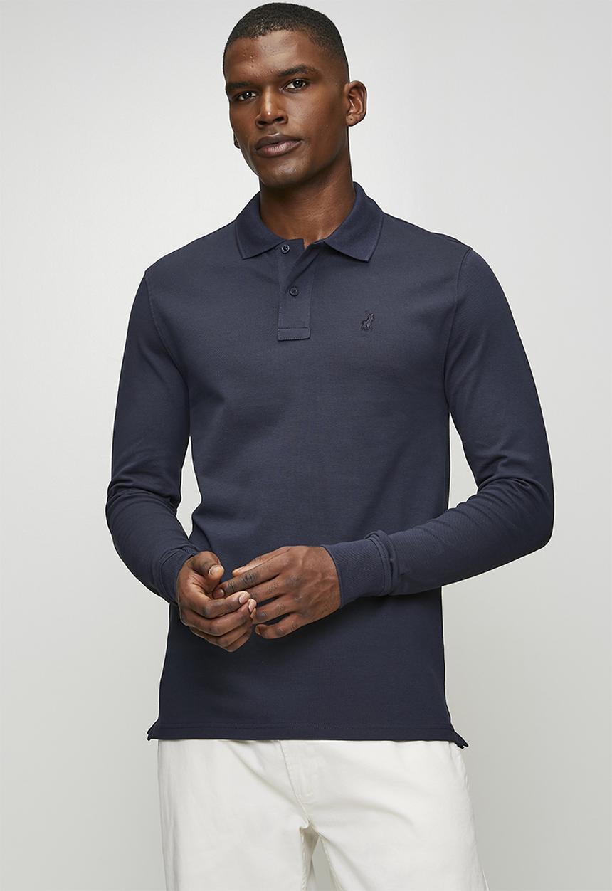 POLO - Ls Carter Essential Pique Ls Golfer - Navy