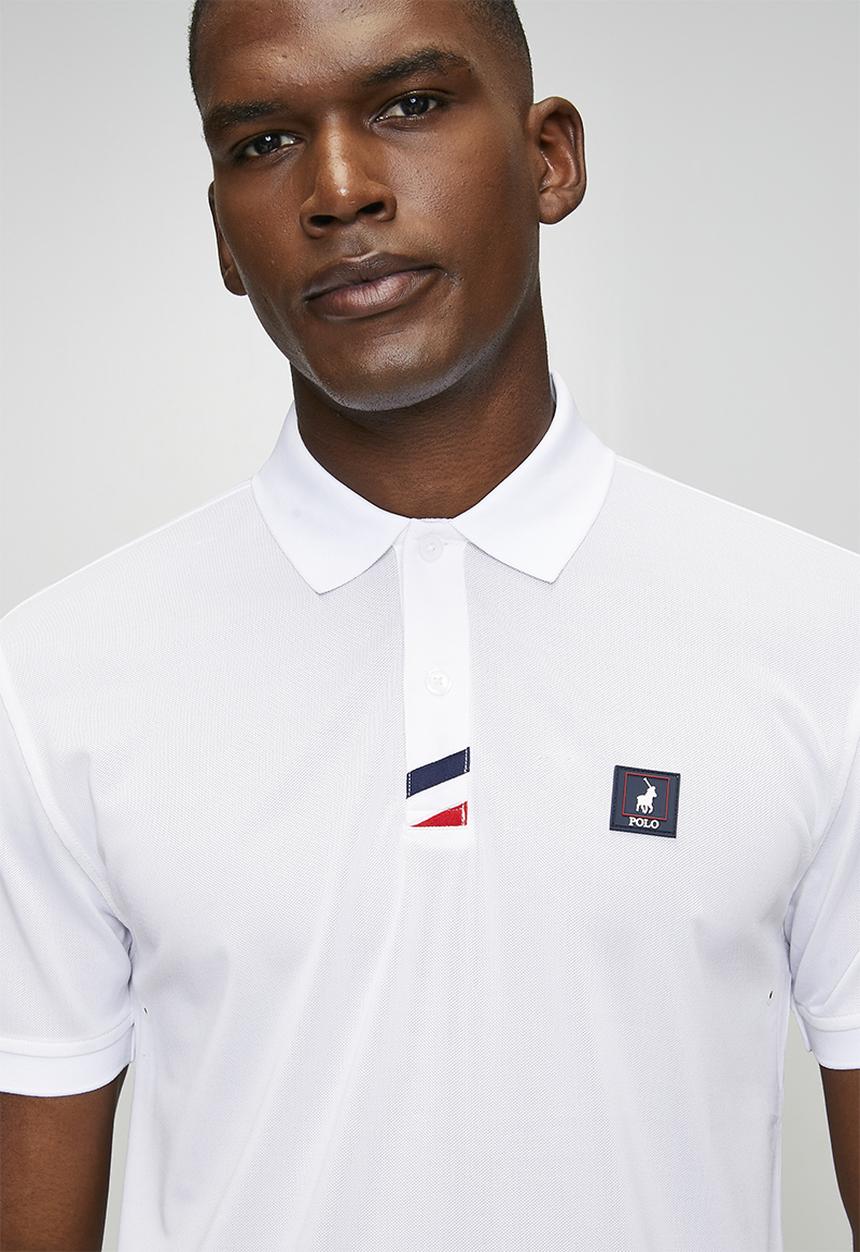 POLO - Lihle Sport Ss Logo Badge Golfer - White