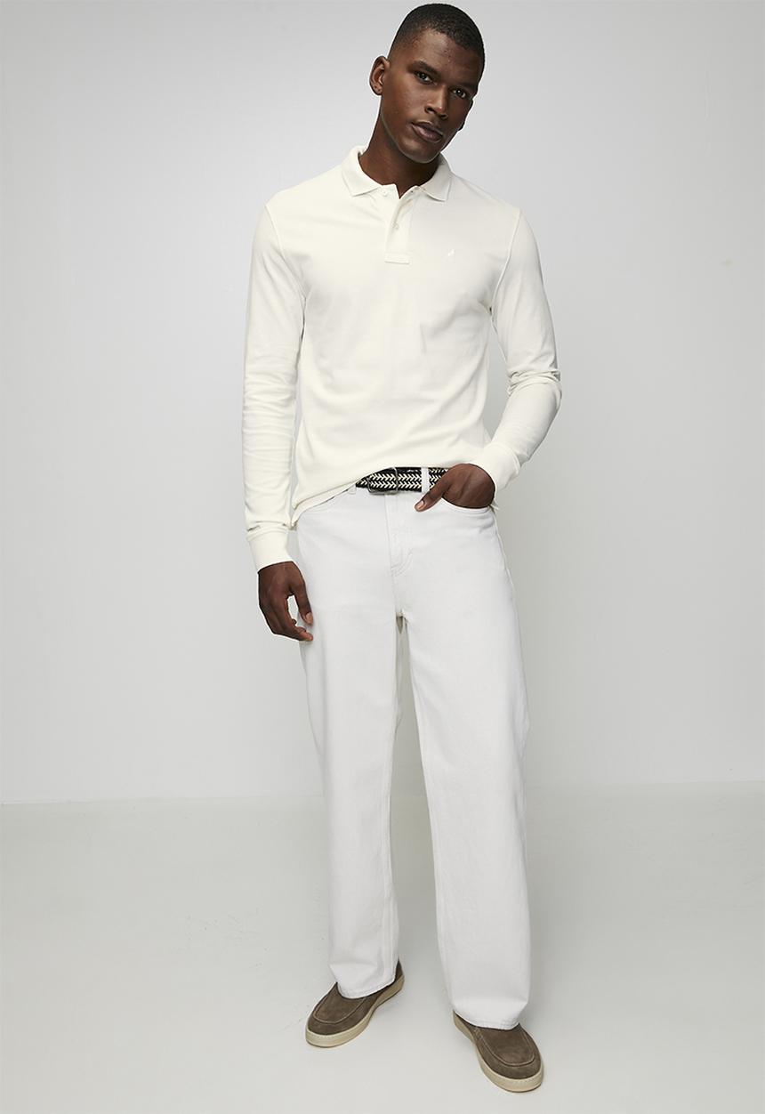 POLO - Ls Carter Essential Pique Ls Golfer - White