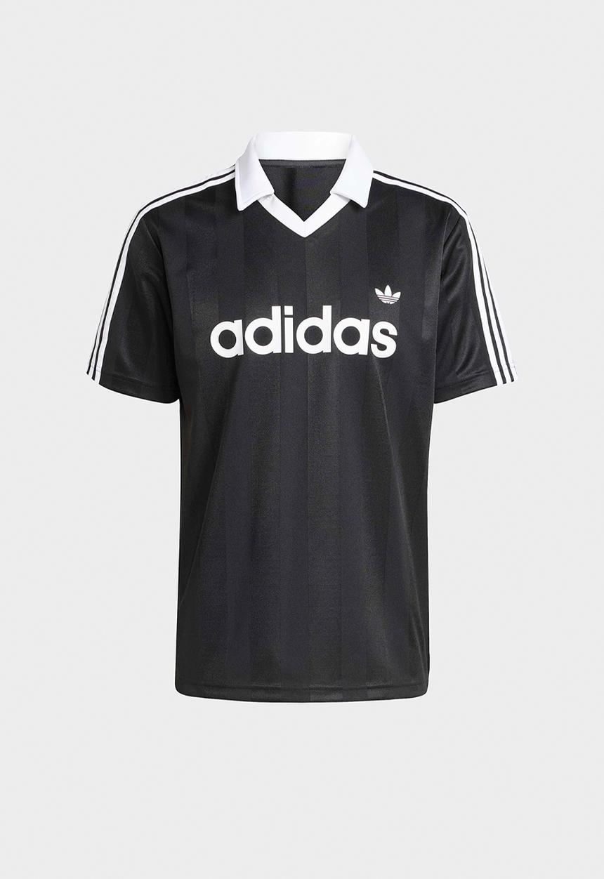 adidas Originals - ARCHIVE COLLAR ENGINEERED JERSEY - Black