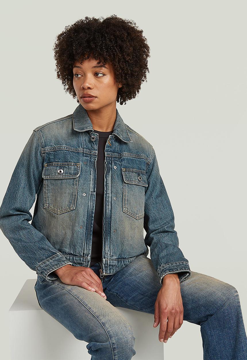 G-STAR - Shrunken Boxy jacket wmn - Antique blueschist