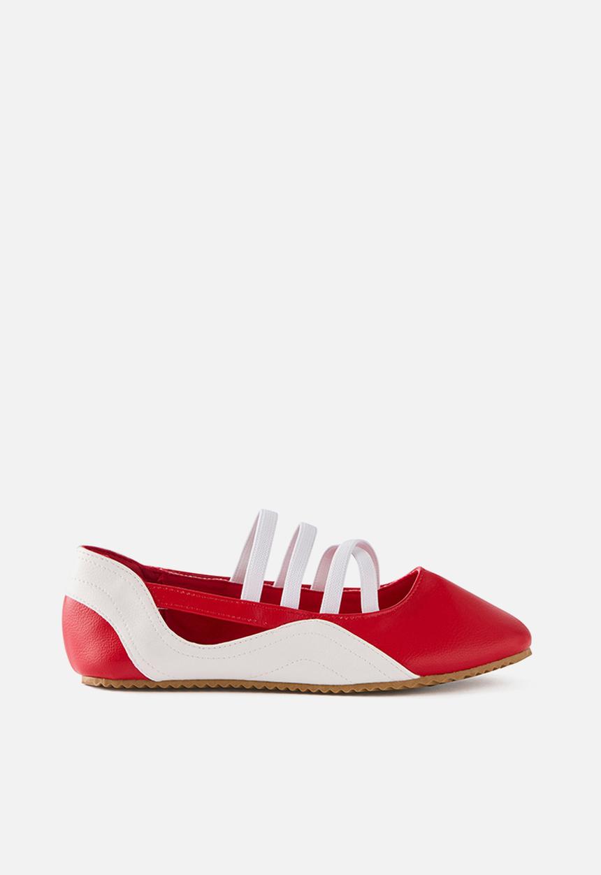 Cotton On - Spencer Sporty Flats -  Varsity Red/White
