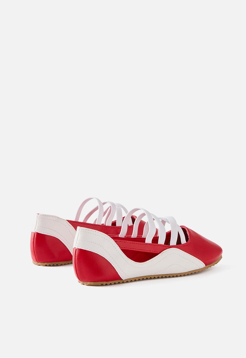 Cotton On - Spencer Sporty Flats -  Varsity Red/White