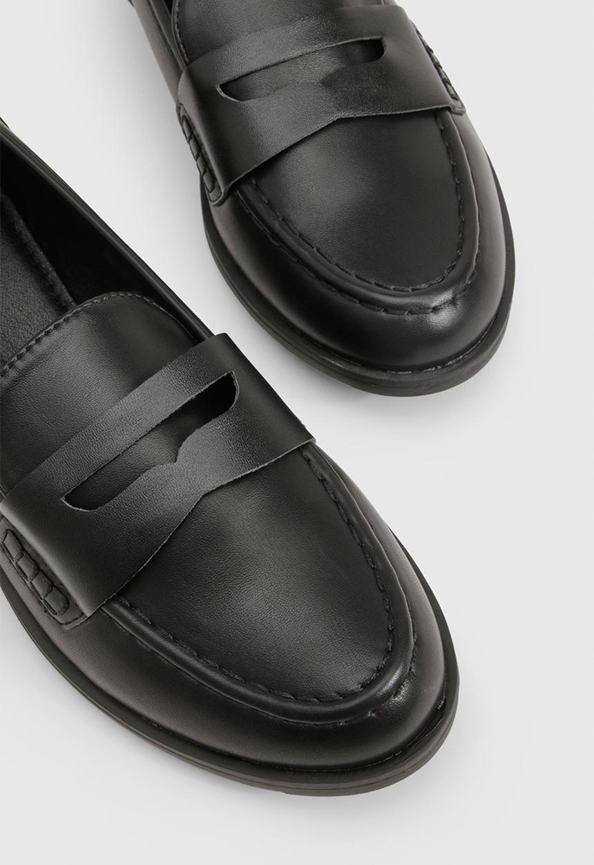 boohoo - Gold trim basic loafers - black