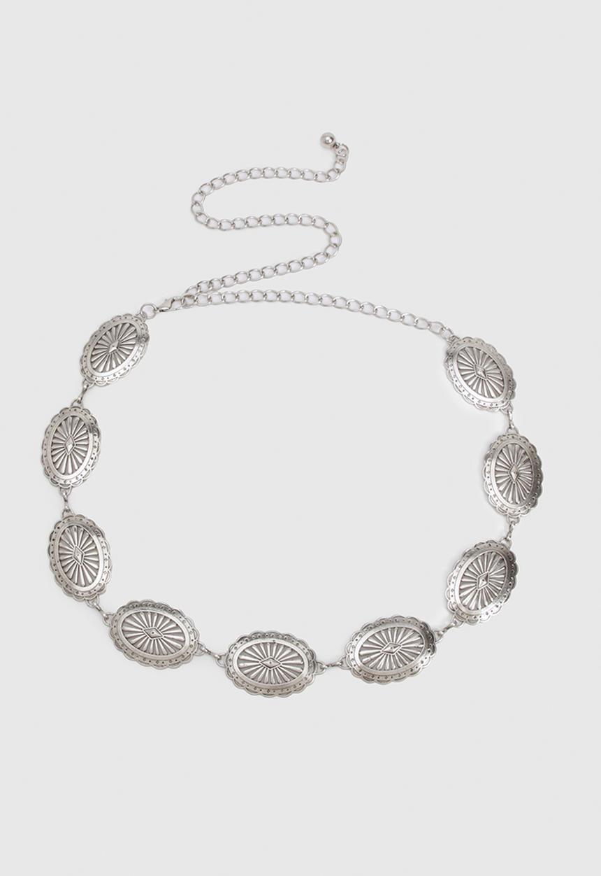 boohoo - Western Chain Belt- Silver