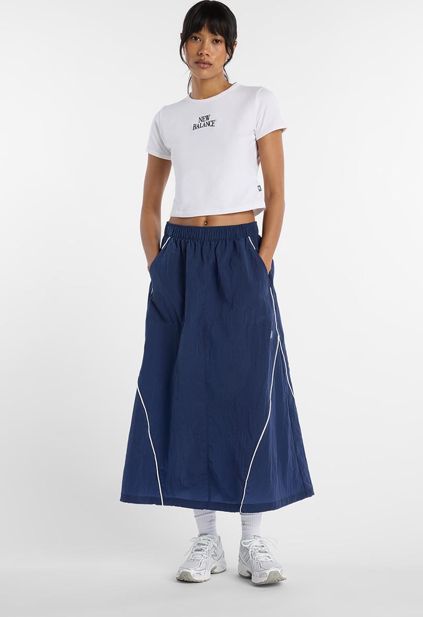 New Balance  - New Balance Linear Heritage Ringer Tee - White
