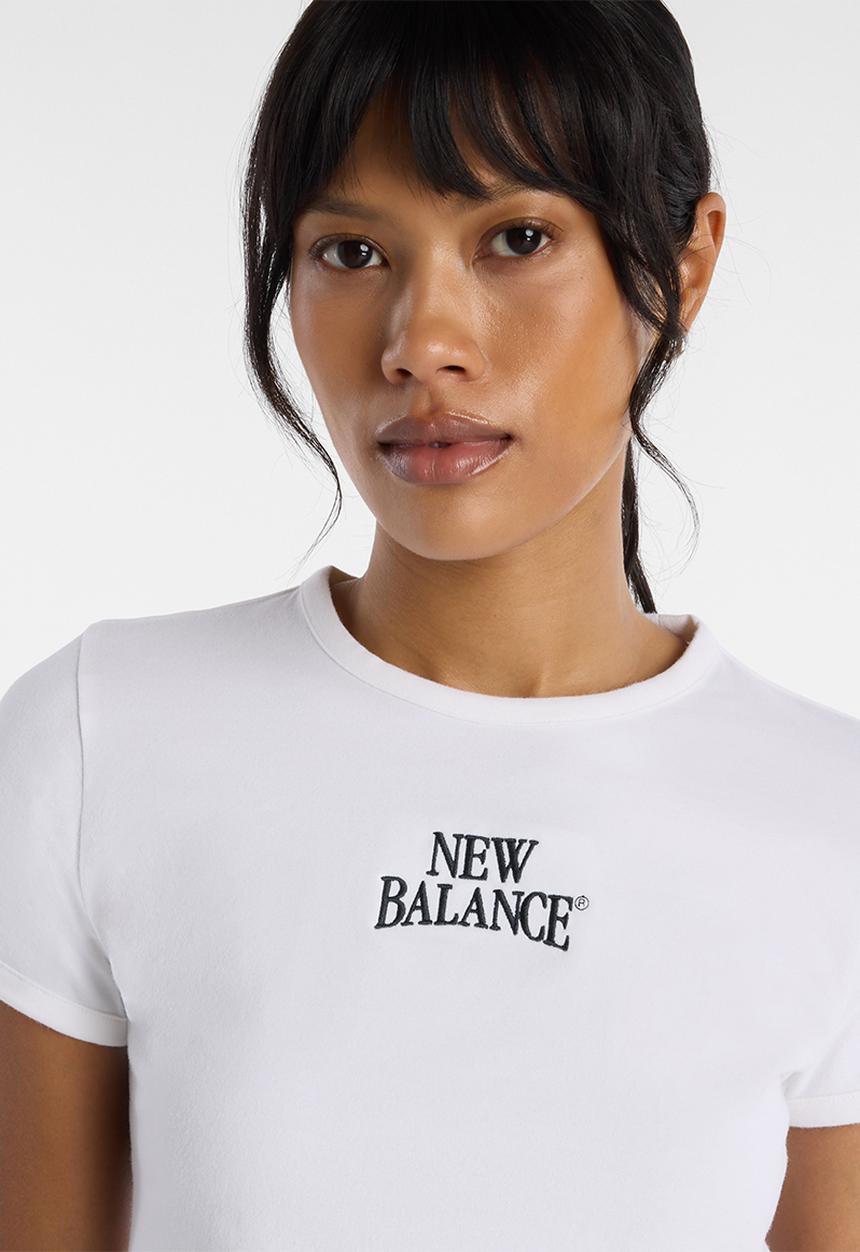 New Balance  - New Balance Linear Heritage Ringer Tee - White