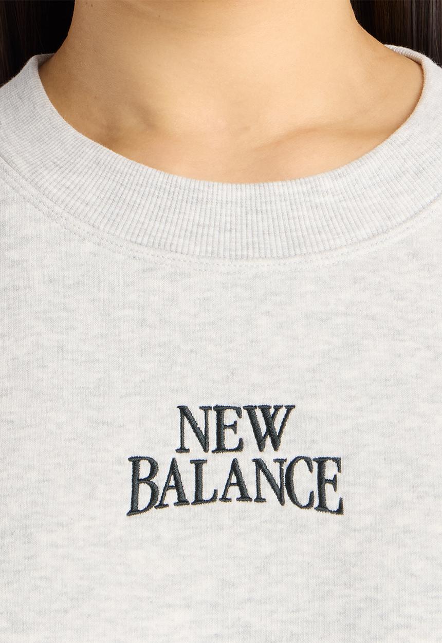 New Balance  - New Balance Linear Heritage Brushed Fleece Crew - Ash Heather