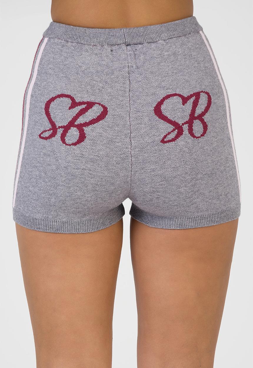 SISSY BOY - Most Loved Knit Shorts Knit Shorts With Branding - Grey/Burgundy/Pink