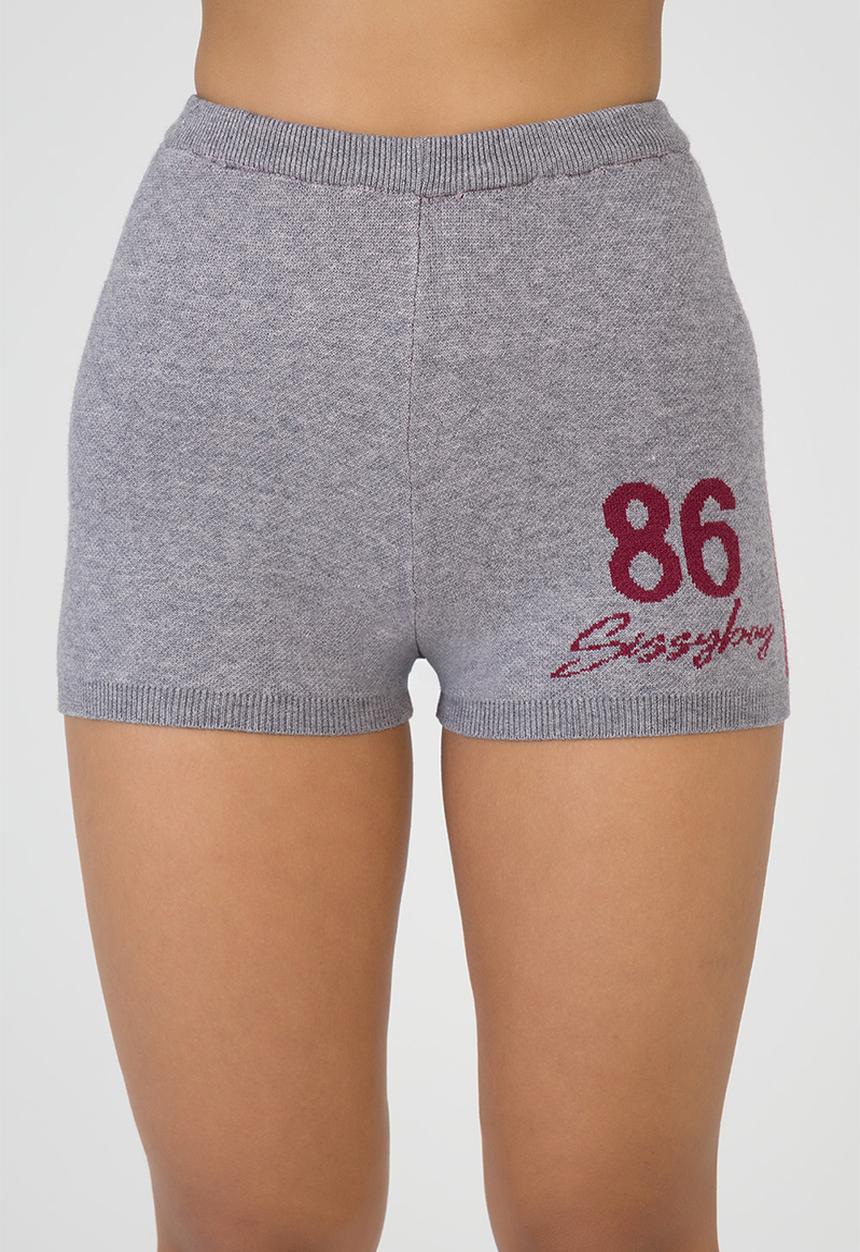 SISSY BOY - Most Loved Knit Shorts Knit Shorts With Branding - Grey/Burgundy/Pink