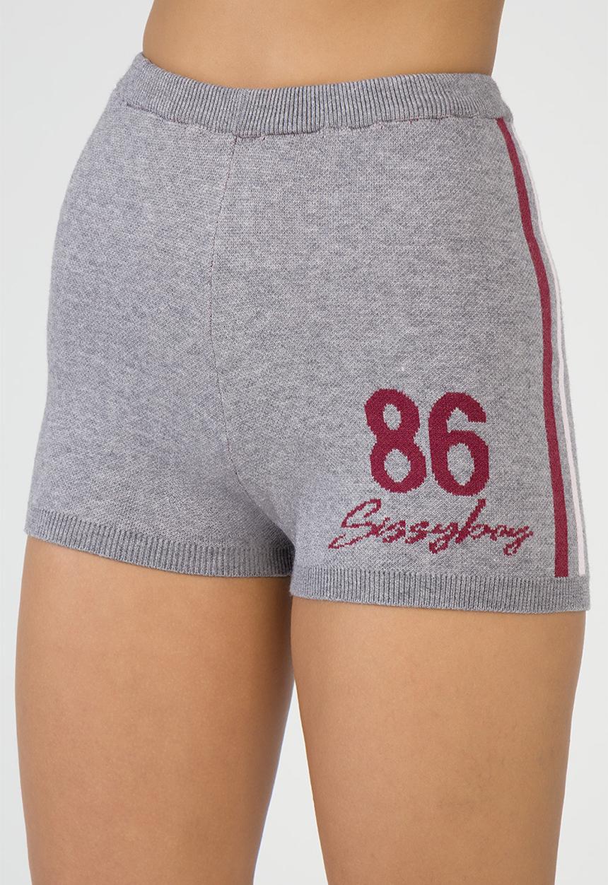 SISSY BOY - Most Loved Knit Shorts Knit Shorts With Branding - Grey/Burgundy/Pink
