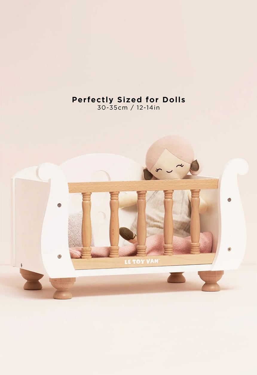 Le Toy Van - Dolls Wooden Cot - white/beige