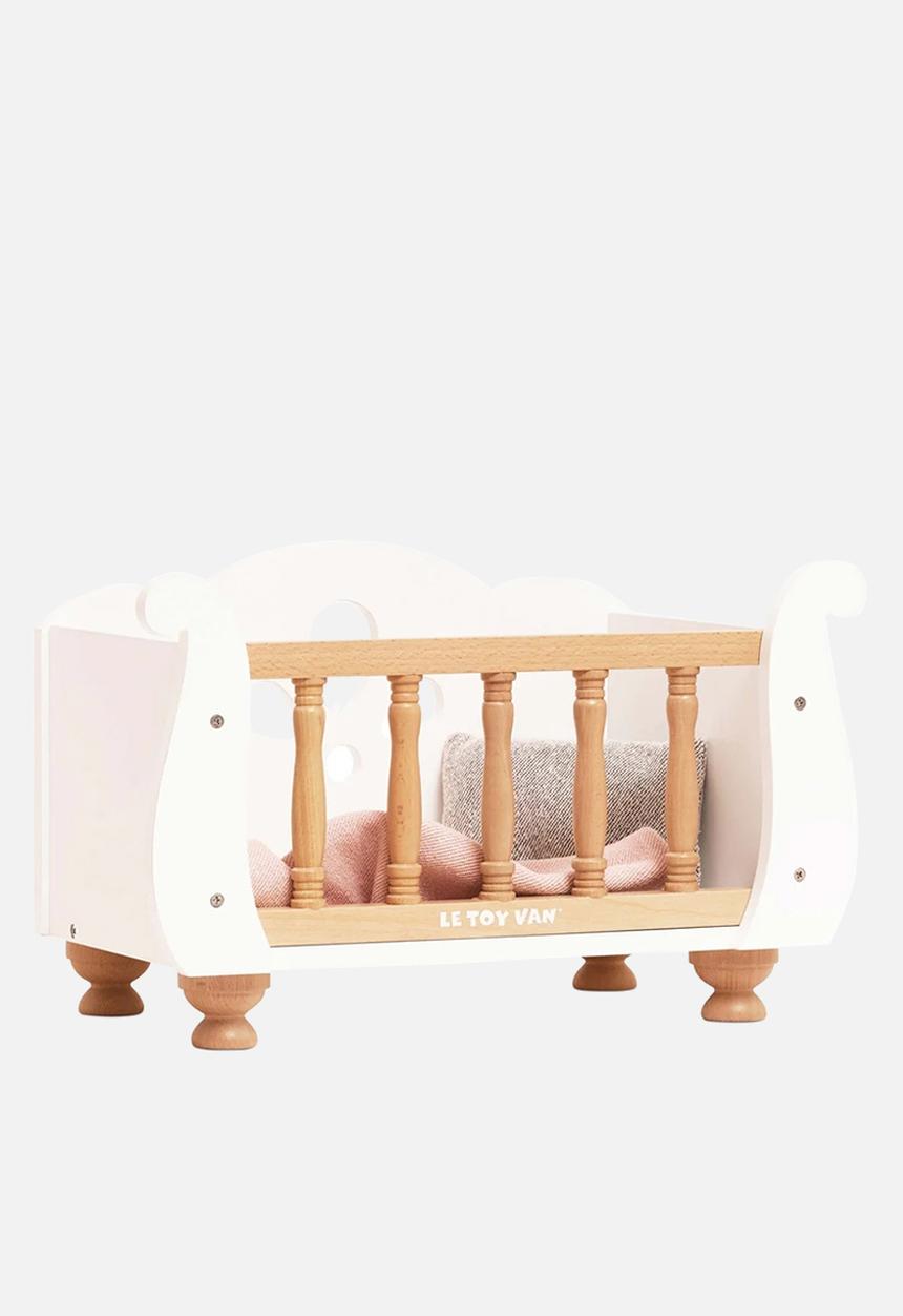 Le Toy Van - Dolls Wooden Cot - white/beige