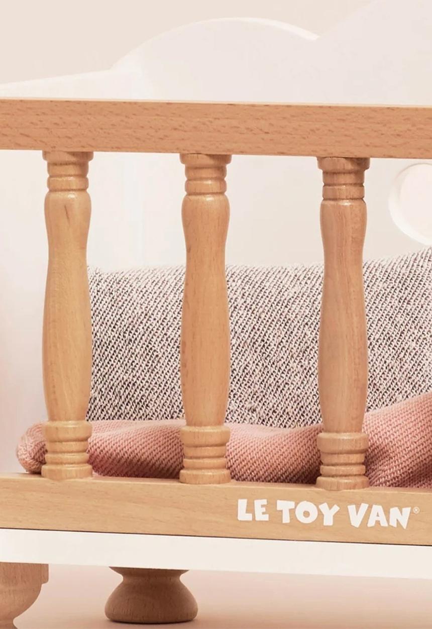 Le Toy Van - Dolls Wooden Cot - white/beige